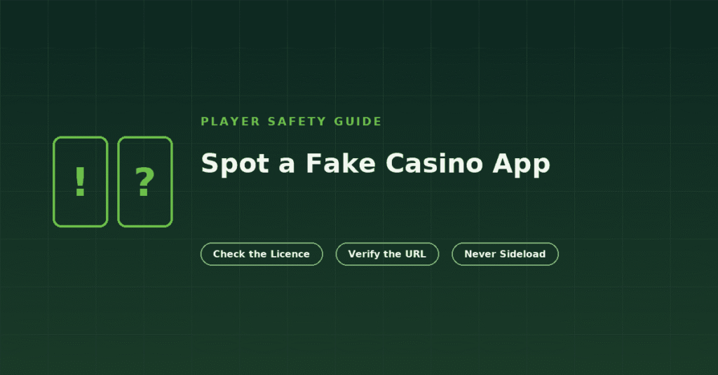 Checklist for spotting a fake casino app or phishing site