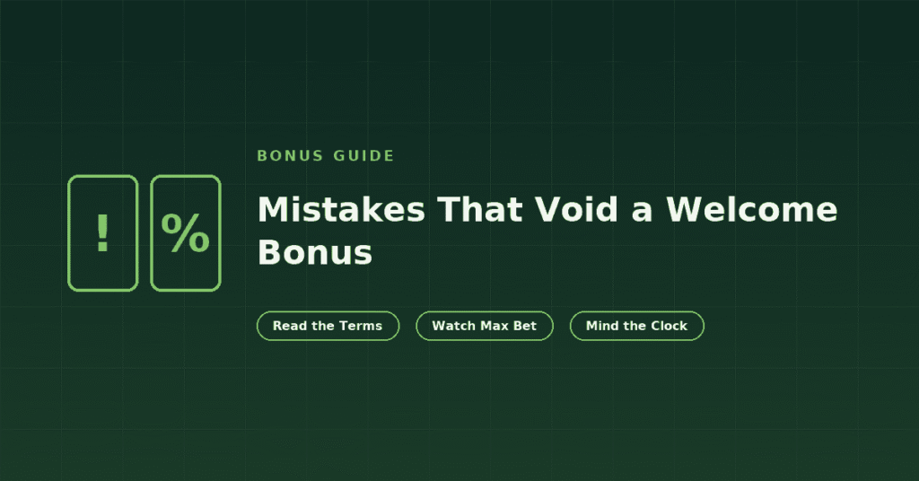 Mistakes that void a casino welcome bonus