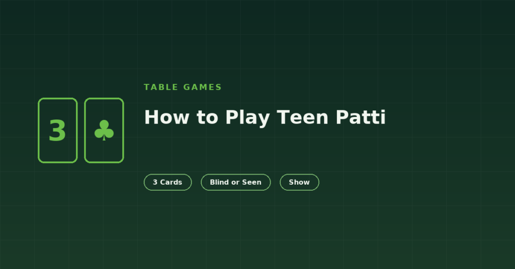 Teen Patti: Rules, Hand Rankings and How the Betting Works